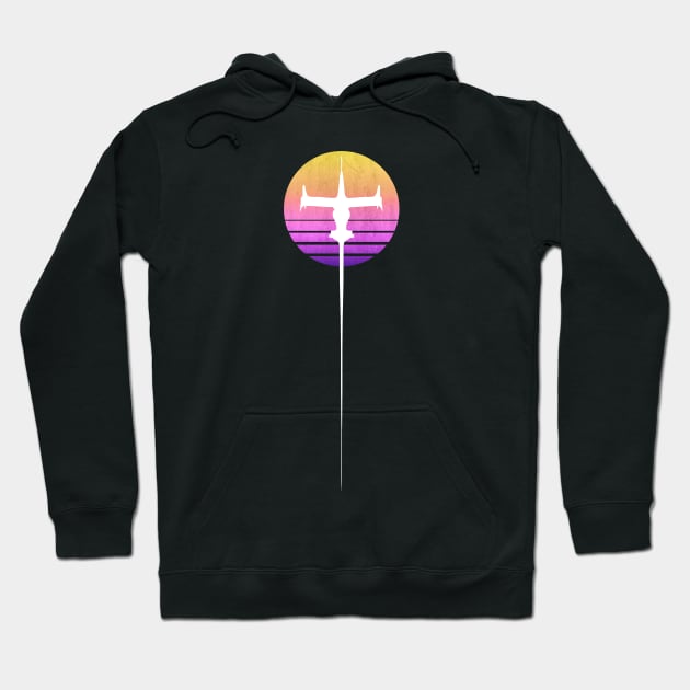 Swordfish II Retro Sun Hoodie by Crossroads Digital